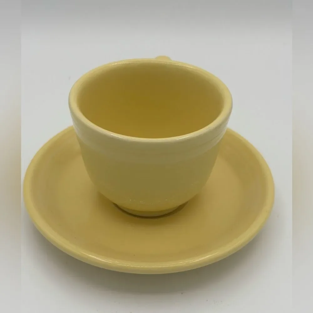 Fiestaware Yellow Teacup and Saucer Fiesta Retired Pale Yellow Tea Cup